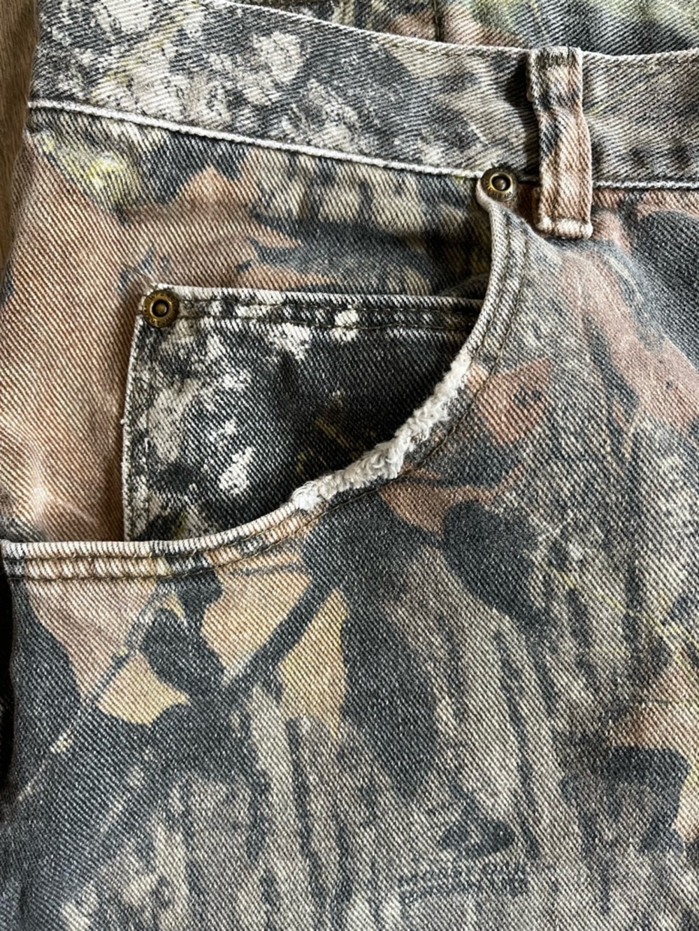 Vintage USA made Wrangler X Mossy Oak double knee camouflage denim 36x30 - Picture 4 of 6